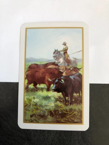 Vintage Art Cowboy Swap Playing Card: Matador Bullfighter Bull Fighter Vazquez - Picture 4 of 6