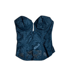 60s Vintage Sophistique by smoothie black lace plunge corset top 34B