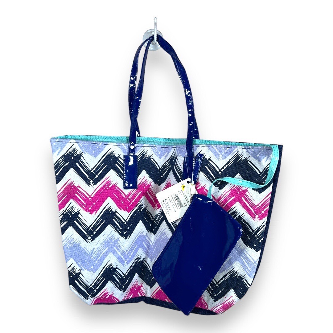 Colorful Chevron Canvas Tote Bag Classic Travel Purse NWT