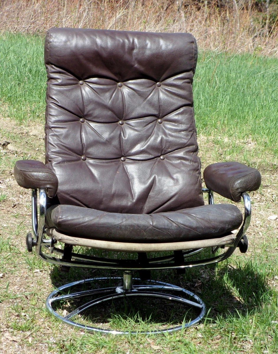 Mid century modern leather swivel chair outlet