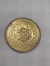 Vintage 80’s Showbiz Pizza Place Restaurant Arcade Brass Game Token Coin