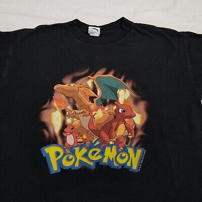Vintage 90s Pokemon Charizard T Shirt Nintendo Black 1999 Vintage 90s Pokemon Charizard T Shirt Nintendo Black 1999