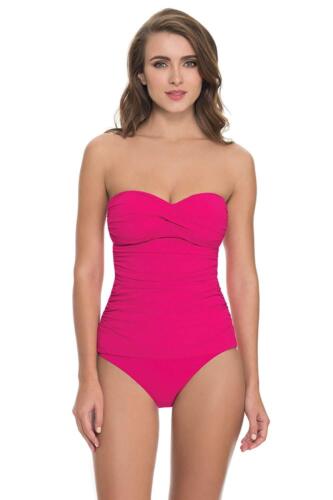 Traje de baño Profile by Gottex Tutti Frutti rosa bandeau tankini top para mujer 6 nuevo con etiquetas - Imagen 3 de 9