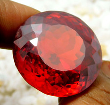 150 Ct Precious Combodian Natural Certified Red Zircon Round Cut Loose Gemstone