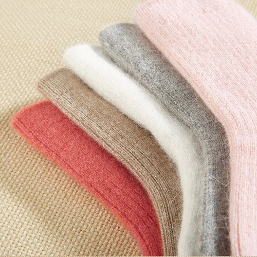 New Women Pure Wool Cashmere Socks Thermal Thick Boot Multicolor Winter - Picture 12 of 36