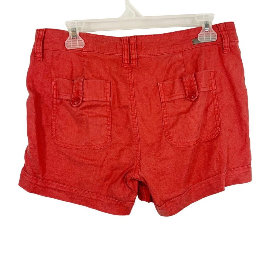 Pantalones cortos Tencel de lino Level 99 en dobladillo naranja con puños - para mujer talla 28 Foto 2 de 4