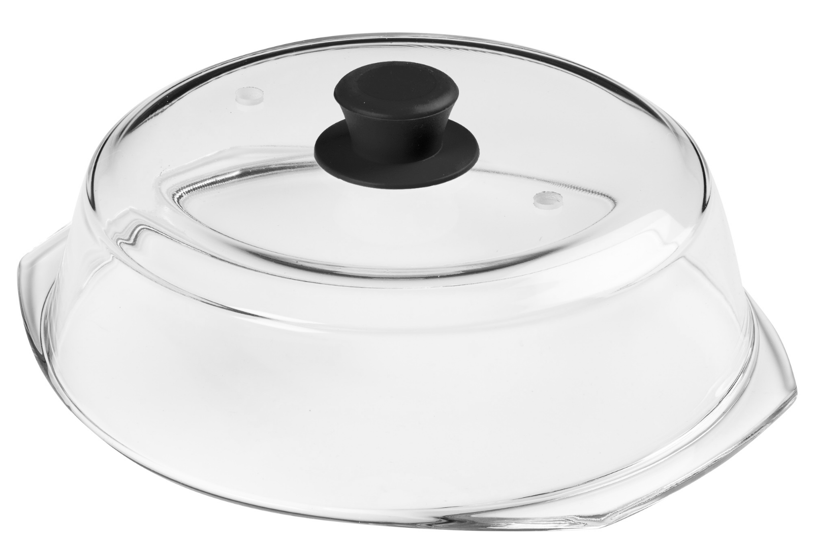 Glass Tall Microwave Plate Cover w/ Handle 100 Food Safe