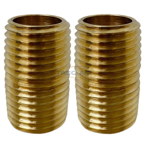 2 Pack Brass Close Pipe Nipple Fitting 1/4" MNPT x 1/4" NPT Male Adapter