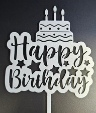 Happy Birthday Cake Topper Layered Cake Stars