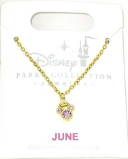 Mickey Disney Park Necklace   JUNE BIRTHSTONE Made with Crystals from Swarovski