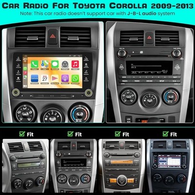 For Toyota Corolla 08-13 Android 14 Carplay 2+64GB Stereo Radio GPS Navi WIFI BT