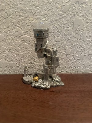 Ballena Bay 5 Inch Castle And Crystal Ball Pewter Statue