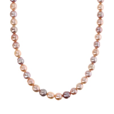 PERLAVIVA - Collana Girocollo in Argento 925 placcato Oro Rosa 18Kt con Perle Ce