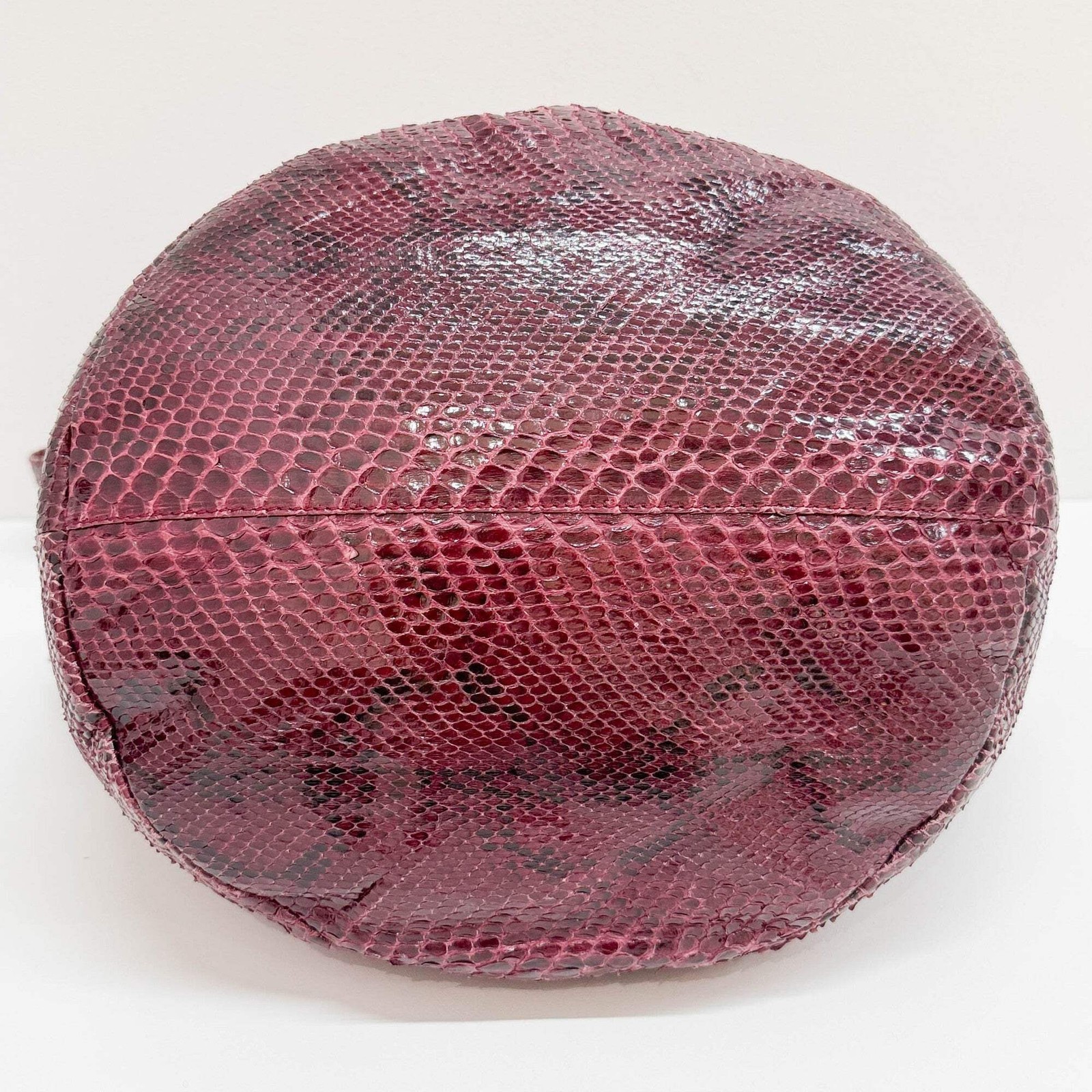 GUCCI Bamboo Bordeaux Python Embossed Leather Two… - image 7