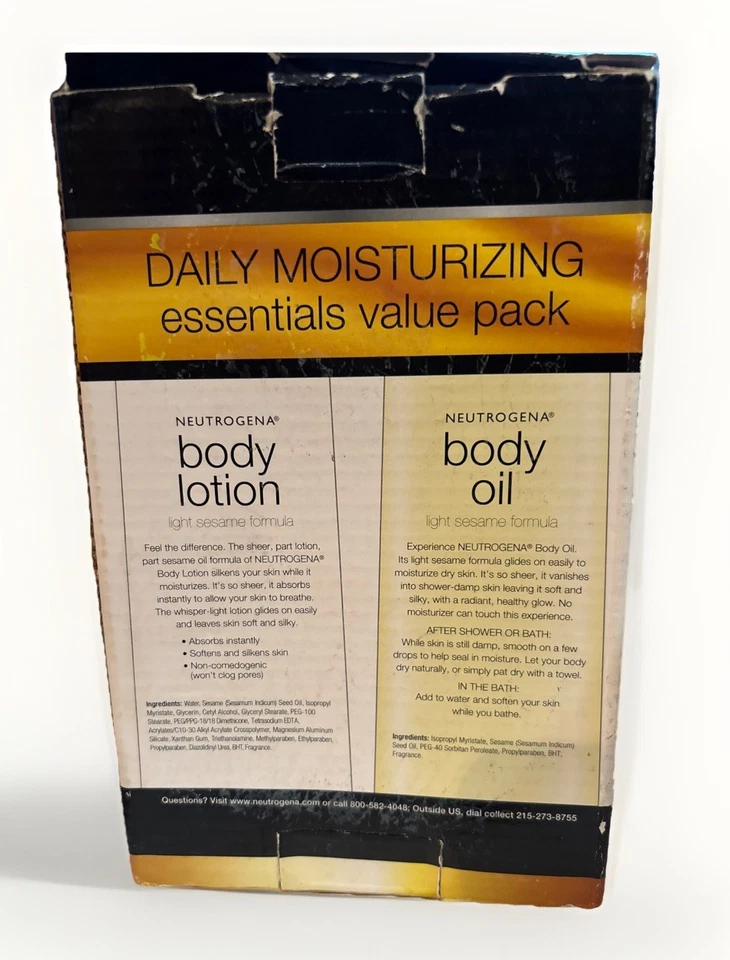 Neutrogena Loción Corporal y Aceite Corporal Fórmula de Sésamo Ligero Cada Botella Es 8.5 OZ NUEVO Foto 4 de 4