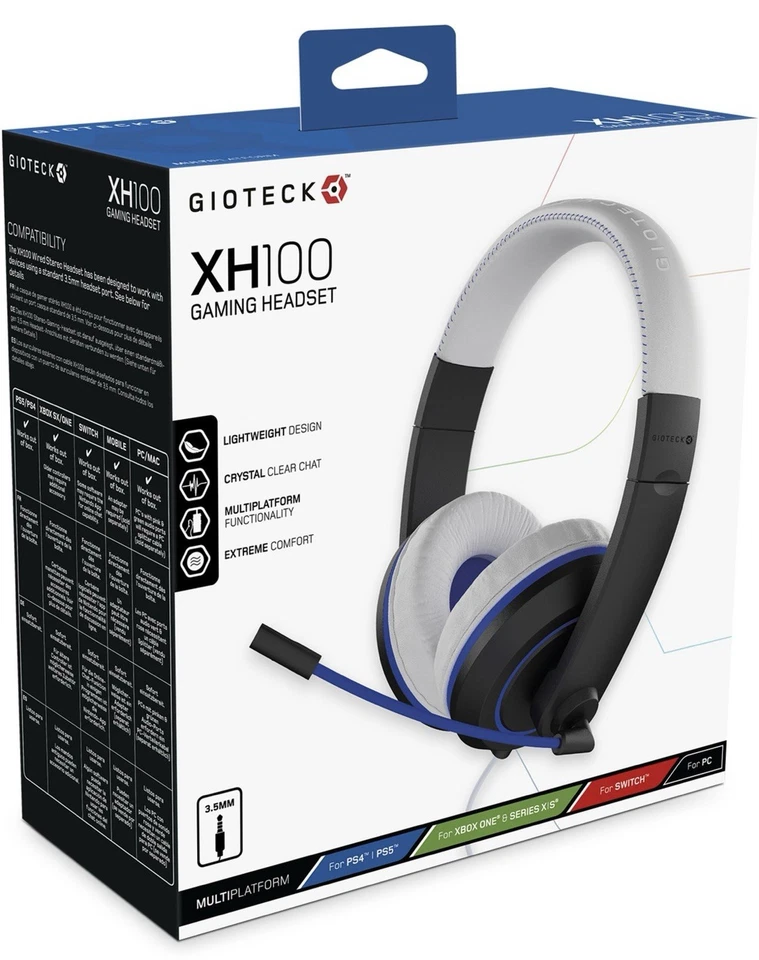 Gioteck XH100P PS5, PS4, Xbox, Switch, PC, Headset Black And Blue - Image 3 of 4