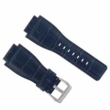 NEW 24MM LEATHER WATCH BAND STRAP FOR BELL  ROSS BR-01-BR-03 WATCH BLUE TOP QLY
