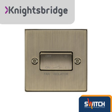 Antique Brass 10A Fan Isolator Switch Knightsbridge UK Electrical Socket