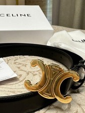CELINE Women's Belt Classic genuine Leather black color, size 85