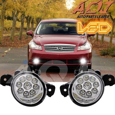 Pair White Bumper LED Fogs Driving Lamps For INFINITI M35 2010-2008