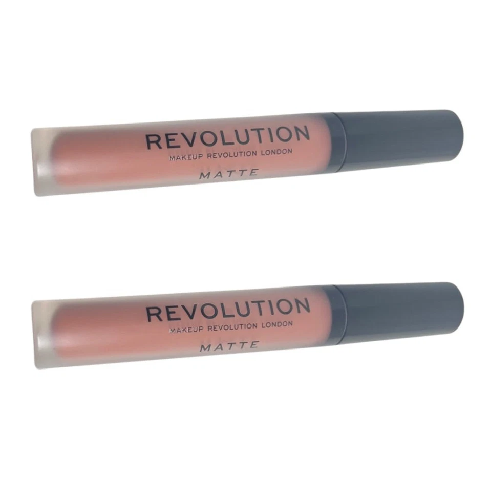 Pack of 2 Makeup Revolution Beauty Revolution Matte Lip Gloss, Chauffeur 110 - Image 2 of 4