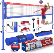 Premium Professional Outdoor Volleyball Net Set with Adjustable Aluminum Poles