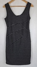 Xhilaration Women's Bodycon Striped Sleeveless Dress Gray/White Size Medium