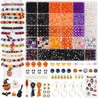 Halloween Friendship Bracelet Kit for Kids,1 Box Halloween Beads and Black Le...