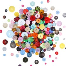 Greentime 250pcs Round Resin Buttons for Crafts DIY Sewing Ornaments