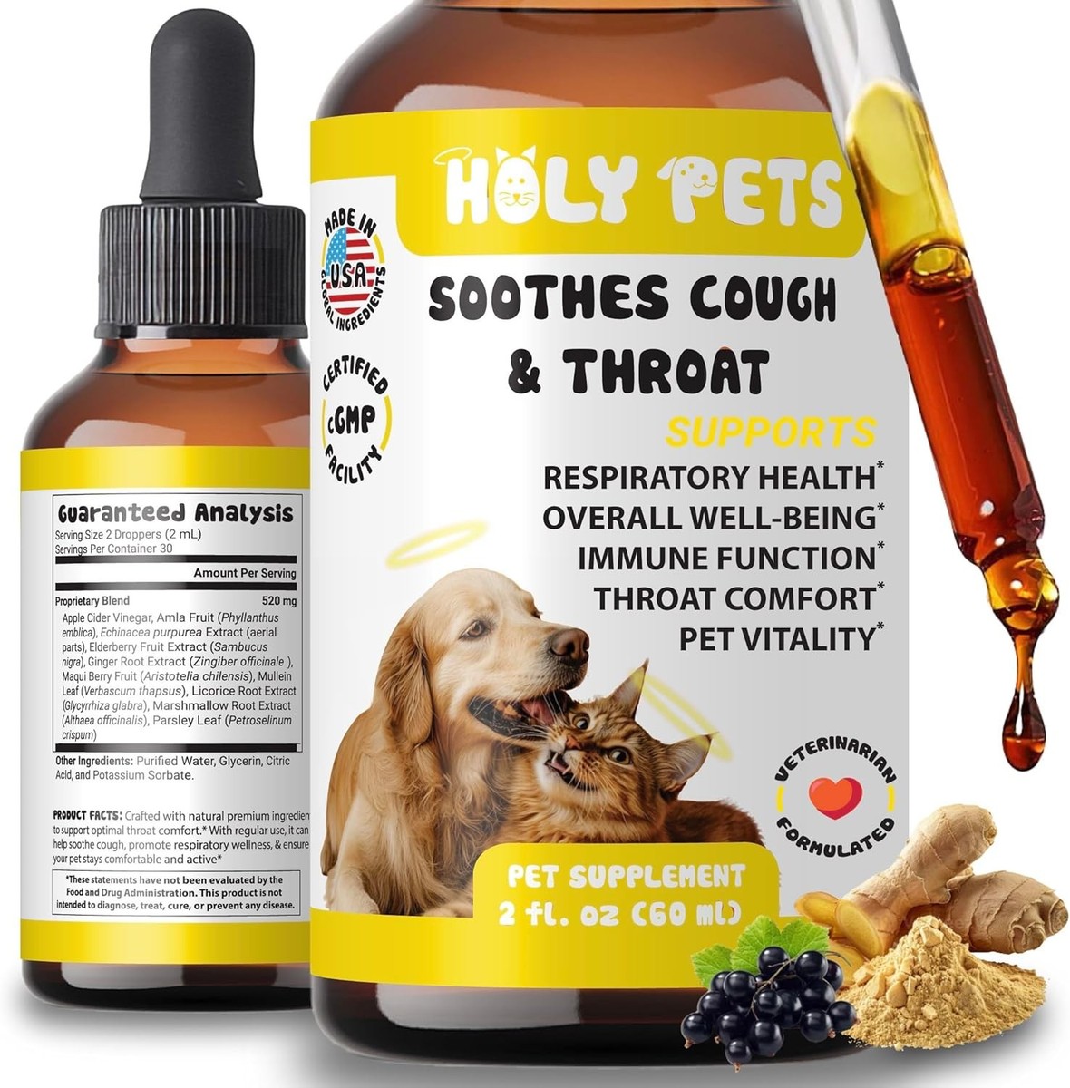 Cough Medicine for Dogs & Cats, Respiratory Infection Support