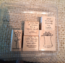 Stampin' Up 2002 Daisy, Thankful, Kindness 5 Rubber Stamps EUC