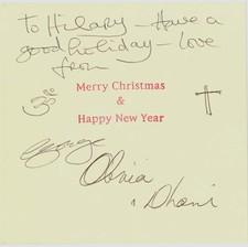 George Harrison Signed And Inscribed Christmas Card to Hilary Gerrard