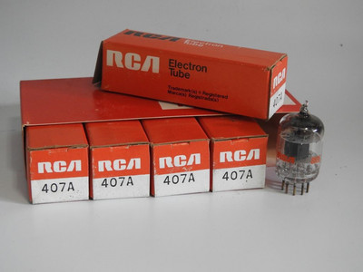 FULL SLEEVE (5) NEW RCA NEVER USED 407A 9 PIN MINIATURE DUO-TRIODES 