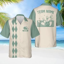Personalized Retro Bowling Hawaiian Aloha Shirt Summer Beach Gift
