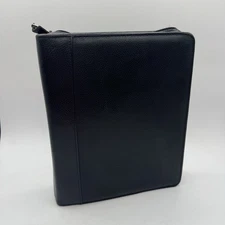 Franklin Quest Classic Personal Planner Binder Black Top Grain Leather 2” Rings