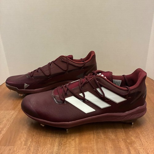 Crampons de baseball homme Adidas Adizero Afterburner neuf avec étiquette marron blanc taille 15 H00977 - Photo 10/16