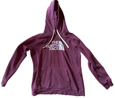 The North Face Women's Hoodie Large Burgundy/Maroon Pullover Logo Sweatshirt