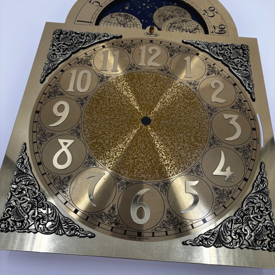 Ridgeway Clock Dial Moon Phase Astronomical Grandfather Clock Part Made in USA - Image 2 of 4