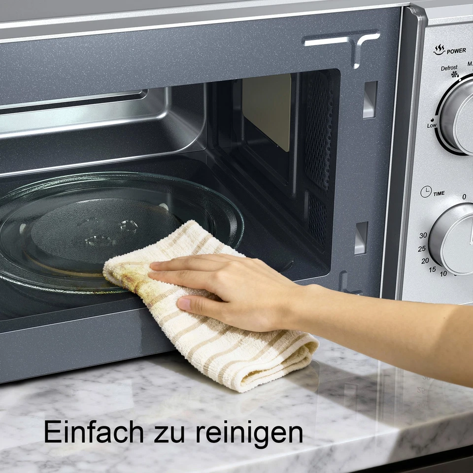 Galanz Mikrowelle mit Auftaufunktion 25,5cm Drehteller Kleine Mikrowelle 5 Stufe - Bild 3 von 4