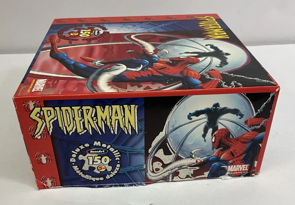SPIDER-MAN 150 peças quebra-cabeça RoseArt Marvel Moonlight Shine Doc Ock metálico usado - Imagem 3 de 4