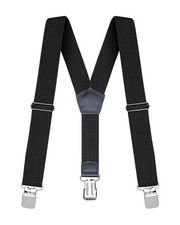 Heavy Duty Textured Suspenders for Men - 48" Adjustable Straps 1 1/2" - Y Sha...