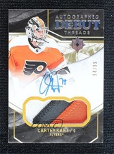 2018 Ultimate Collection Debut Threads 94/99 Carter Hart #DTA-CH Patch Auto a2k