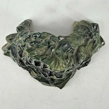 Vintage Moss green natural rock looking ceramic wall pocket decor