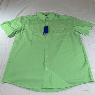 HUK Tide Point Button Up Fishing Shirt Men s Size Large SS-2529