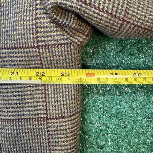 Chrysalis Brown Windowpane Plaid Tweed Field Coat Barn Jacket Men’s M - Picture 11 of 11