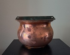 Antique Copper Jardiniere Plant Pot Cache Patina