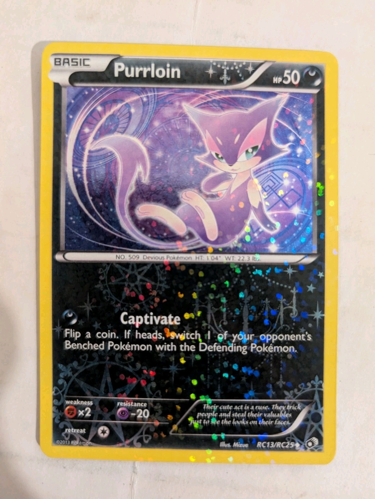 Purrloin RC13/RC25 Radiant Collection Legendary Treasures 2013 Holo Pokémon- NM