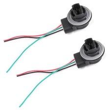 Pack-2 Car 3157 Brake Light Socket Connector, Waterproof Base and Plug and