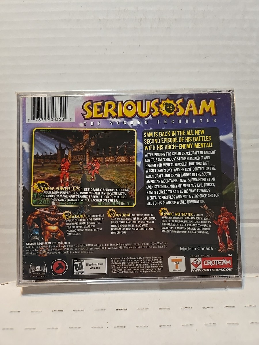 SERIOUS SAM シリアスサム ファーストエンカウンター PCソフト Serious Sam: The First Encounter-PC CD ROM-Cyroteam-Promo edition