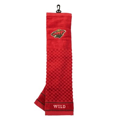 Golfhandtuch Team Golf NHL Minnesota Wild, kariert, gesticktes Logo, 100%
